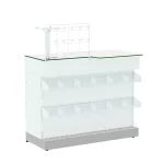 BALCAO CAIXA 1,00X1,20X0,50 BRANCO C CRIST LI - FRENTE